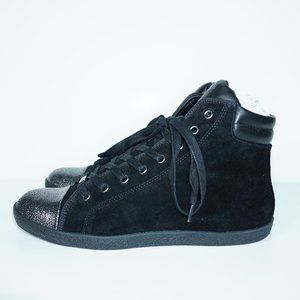 Delman Metallic Suede Merge Fashion Hi Top Sneaker